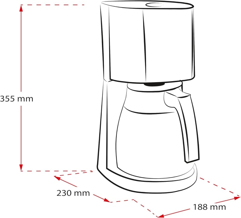 Melitta 1017-08 Enjoy Toptherm Filter Coffee Machine, Stainless Steel, Black