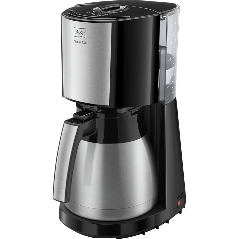 Filtračný kávovar Melitta Enjoy Top Therm s nerezovou termoskou – čierna/brúsená oceľ