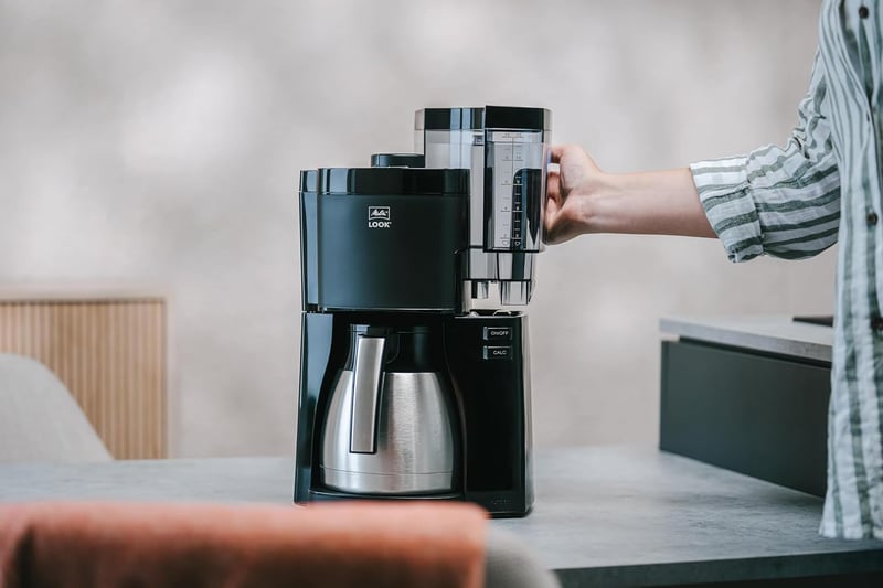 Melitta Look Therm Filter Coffee Maker with Thermal Jug and Removable Water Tank for up to 10 Cups of Coffee, Black