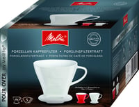 Suport pentru filtru de cafea din porțelan Melitta, mărimea 1x4, alb, cu fante laterale, pentru prepararea cafelei prin metoda pour-over 2