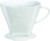 Suport pentru filtru de cafea din porțelan Melitta, mărimea 1x4, alb, cu fante laterale, pentru prepararea cafelei prin metoda pour-over 1