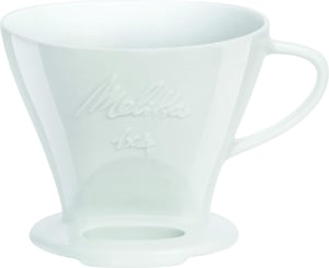 Melitta 1x4 porculanski držač filtera za kavu za pripremu kave metodom prelijevanja (pour-over), bijeli, s bočnim otvorima - rabljeno stanje