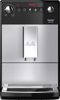 Automatický kávovar Melitta Purista F 230-102 so vstavaným kónickým mlynčekom, funkciou obľúbenej kávy, 5 stupňami mletia, strieborno-čierny 1