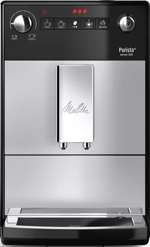 Melitta Purista F 230-102 potpuno automatski aparat za kavu s ugrađenim konusnim mlinom, funkcijom omiljene kave, 5 stupnjeva mljevenja, srebrno-crni