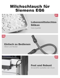 Náhradná hadička na mlieko pre kávovar Siemens EQ6 plus s700, výmenná hadička na mlieko pre automatické kávovary EQ6 EQ7 plus s700/s500/s300/s100 a Bosch Veroaroma, čierna 3