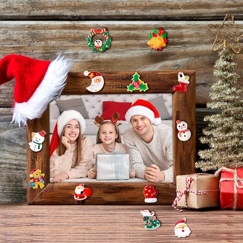 MELLIEX 32 Darabos Mini Karácsonyi Dekoráció Szett, Gyanta Mikulás Figurák, Adventi Naptár és Ajándék Díszítéshez