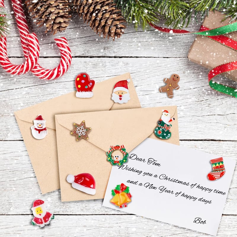 MELLIEX 32 Darabos Mini Karácsonyi Dekoráció Szett, Gyanta Mikulás Figurák, Adventi Naptár és Ajándék Díszítéshez