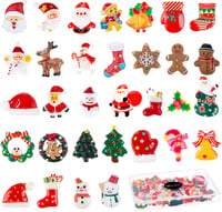 MELLIEX 32 Darabos Mini Karácsonyi Dekoráció Szett, Gyanta Mikulás Figurák, Adventi Naptár és Ajándék Díszítéshez 1