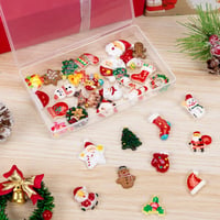 MELLIEX 32 Darabos Mini Karácsonyi Dekoráció Szett, Gyanta Mikulás Figurák, Adventi Naptár és Ajándék Díszítéshez 7