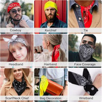 MELLIEX 4 db Bandana Fejkendő Férfiaknak és Nőknek - Paisley Mintás Háromszög Kendő Cowboy Kalóz Stílusban - 54 x 54 cm - Unisex Nyakkendő 5