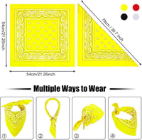 MELLIEX 4 db Bandana Fejkendő Férfiaknak és Nőknek - Paisley Mintás Háromszög Kendő Cowboy Kalóz Stílusban - 54 x 54 cm - Unisex Nyakkendő 4