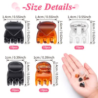 MELLIEX 50 db Mini Hajcsipesz Szett - 1,4 cm-es Csúszásgátló Hajrögzítők Barna, Fekete és Átlátszó Színekben Nőknek és Lányoknak 4
