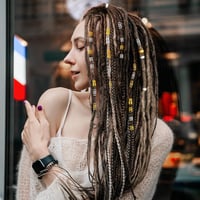 MELLIEX 70 db Alumínium Hajgyűrű Raszta Hajhoz - Állítható Fonott Haj Kiegészítők Nőknek és Férfiaknak - Ezüst és Arany Hajdíszek 3