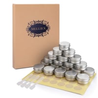 MELLIEX Hliníkové prázdne kozmetické tégliky, okrúhle cestovné nádobky na krém, pleťovú masku a lak na nechty, 20 ml, strieborné, balenie 20 ks 7