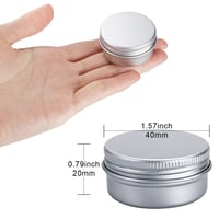 MELLIEX Hliníkové prázdne kozmetické tégliky, okrúhle cestovné nádobky na krém, pleťovú masku a lak na nechty, 20 ml, strieborné, balenie 20 ks 2