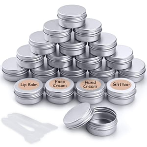MELLIEX Aluminijske prazne kozmetičke posudice, okrugle putne posudice za kremu, masku za lice i lak za nokte, 20 ml, srebrne, pakiranje od 20 komada