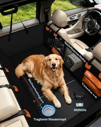 MellowMates Nepremokavá autodeka pre psov z PU kože 137x64 cm, oranžová – Ochranný poťah na sedadlo pre psov 3