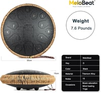 MeloBeat 14 Colos Nyelvdobo 15 Hangos D-Dur Acél Handpan Szett Dobverővel és Táskával 5