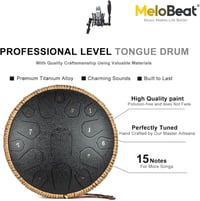 MeloBeat 14 Colos Nyelvdobo 15 Hangos D-Dur Acél Handpan Szett Dobverővel és Táskával 3