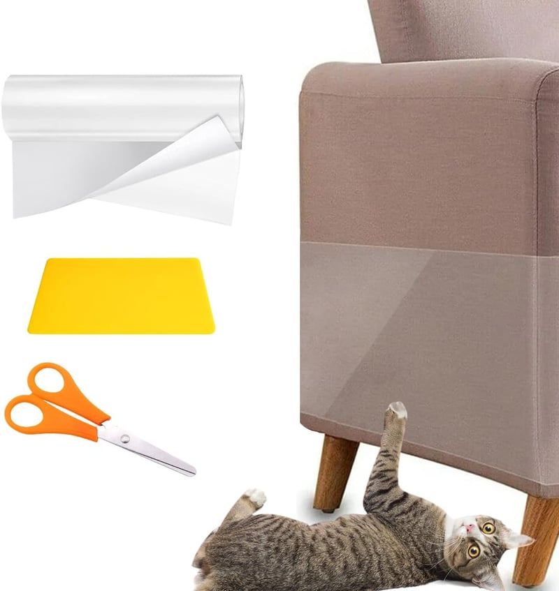 Meloditrunk Átlátszó Kaparásvédő Szalag 20cm x 5m - Bútorvédő Fólia Macskáknak, Kutyáknak, Öntapadós, Nyom Nélkül Eltávolítható, Beltéri Has