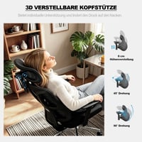 MELOKEA Ergonomska uredska stolica, potpuno podesiva radna stolica, nosivost 200 kg, okretna stolica s potporom za lumbalni dio leđa 4