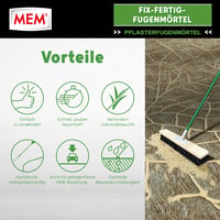 MEM Fix-Fertig-Fugenmörtel Gotovi mort za fugiranje otporan na vremenske uvjete, pijesak protiv korova 12,5 kg 4