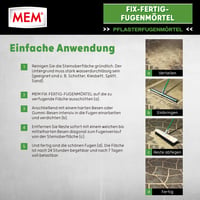 MEM Fix-Fertig-Fugenmörtel Gotovi mort za fugiranje otporan na vremenske uvjete, pijesak protiv korova 12,5 kg 6