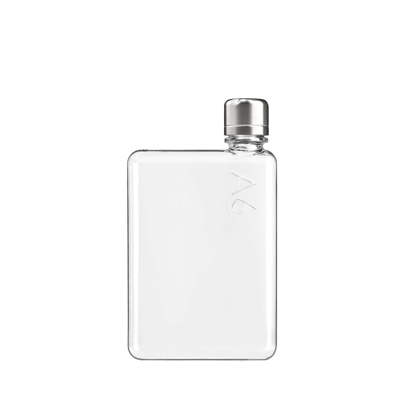 memobottle A6 Plochá Fľaša 375ml - BPA Free Fľaša na Pitie s Kovovým Vzhľadom na Tréning a Každodenné Použitie