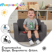 MeMoreCool Gyerek Kanapé Szürke, Összecsukható Baba Lounge Fotel 1-3 Éveseknek 5