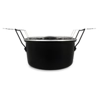 Friteuză din oțel emailat Menastyl Friteuse du Nord 28 cm, negru, margine cromată, cu coș de prăjire, pentru cartofi prăjiți de casă - 3645575 1