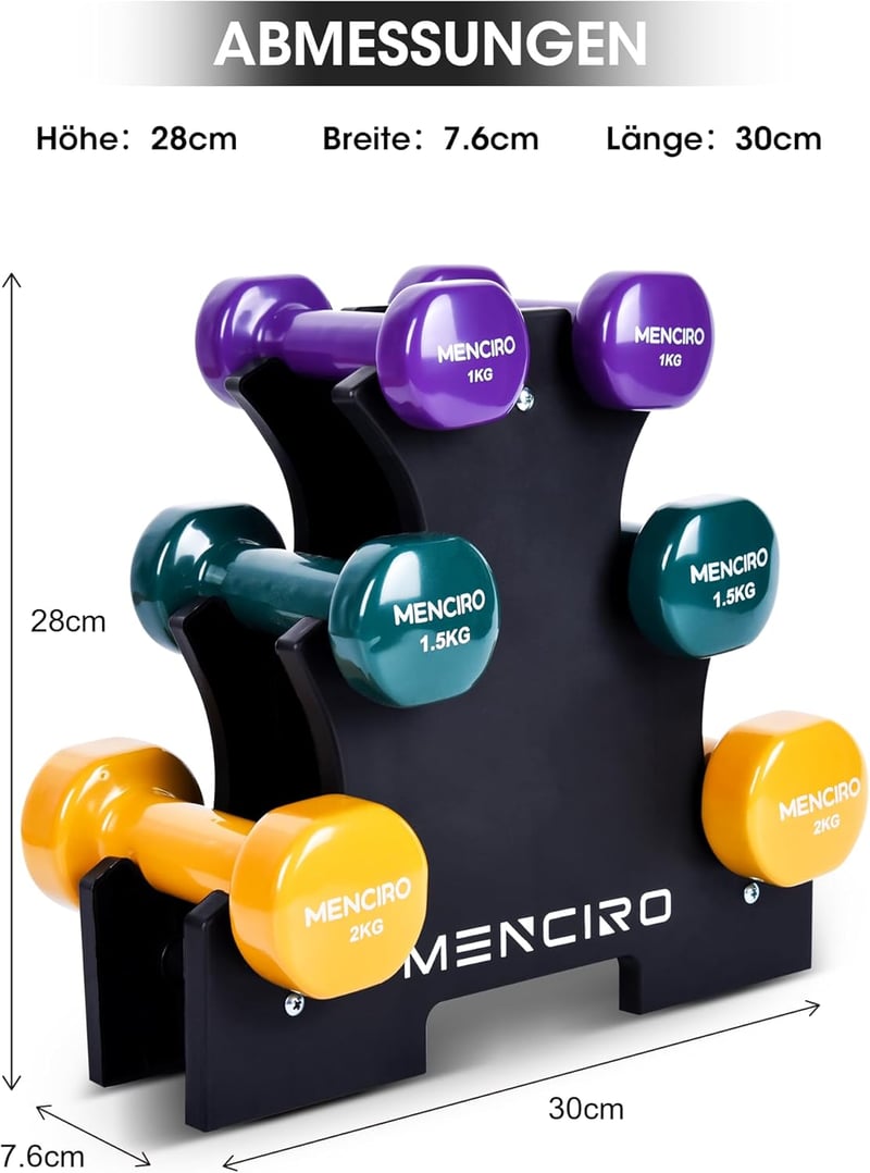 MENCIRO 2 db Súlyzó Szett 2 kg Férfiaknak és Nőknek Otthoni Edzéshez