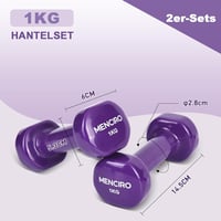 MENCIRO Kézisúly szett 2 darab 0,5-2 kg otthoni edzéshez és erőedzéshez - 1 Pair (1KG), purple 2