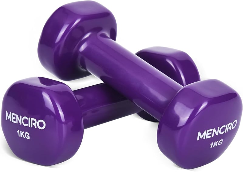 MENCIRO Kézisúly szett 2 darab 0,5-2 kg otthoni edzéshez és erőedzéshez - 1 Pair (1KG), purple