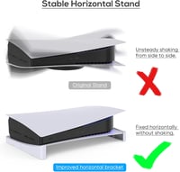 MENEEA Vízszintes Állvány PS5 Konzolhoz - Fehér Tartó Alap Playstation 5 Disc és Digital Kiadáshoz, Csúszásgátló Hűtőtalp 2