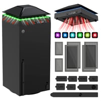 MENEEA Xbox Series X Hűtőventilátor RGB Fénycsíkkal - 3 Sebességes Felső Ventilátor, Porvédő Szűrő, USB 3.0 Port, Független Érintőkapcsoló,  1