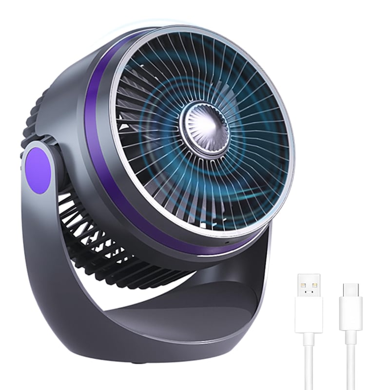 Stolný USB ventilátor MENQANG s 3 rýchlosťami, rotáciou o 360°, tichý, na použitie v kancelárii, aute aj doma