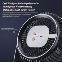Stolný USB ventilátor MENQANG s 3 rýchlosťami, rotáciou o 360°, tichý, na použitie v kancelárii, aute aj doma 7