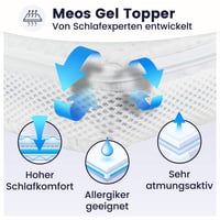 Meos gélový penový topper na matrace a boxspring postele, vyrobený v Nemecku, 50 kg/m3, biely, 140x200 cm, poťah prateľný do 60 °C 3