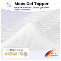Meos gélový penový topper na matrace a boxspring postele, vyrobený v Nemecku, 50 kg/m3, biely, 140x200 cm, poťah prateľný do 60 °C 7