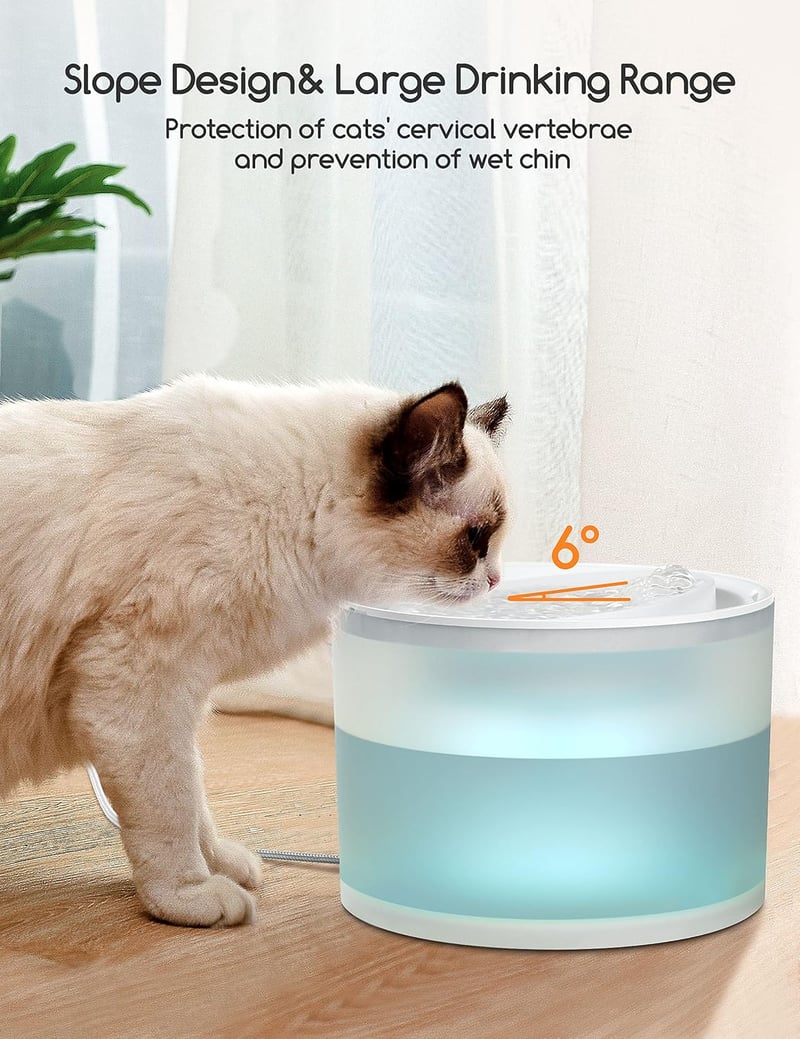 Meowant 2.2L Macska Ivófontána Vezeték Nélküli Pumpával, Csendes Működés