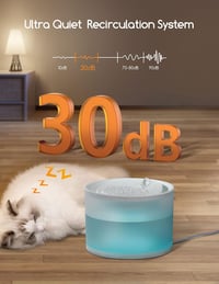 Meowant 2.2L Macska Ivófontána Vezeték Nélküli Pumpával, Csendes Működés 7