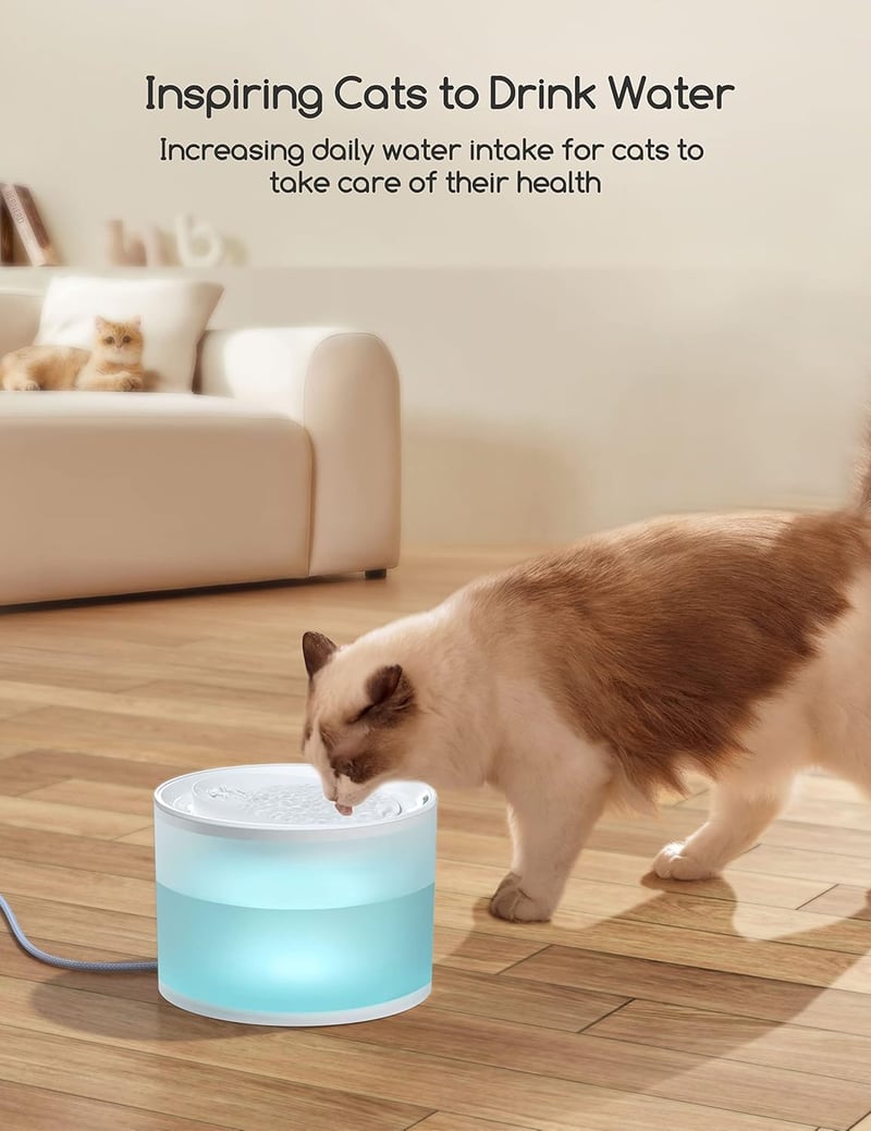 Meowant 2.2L Macska Ivófontána Vezeték Nélküli Pumpával, Csendes Működés