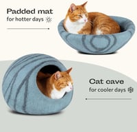MEOWFIA 100% Merino Gyapjú Macskaagy - Kézzel Filcelt, Környezetbarát Alvóhely Cicáknak 4