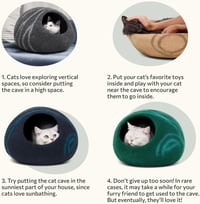 MEOWFIA 100% Merino Gyapjú Macskaagy - Kézzel Filcelt, Környezetbarát Alvóhely Cicáknak 7