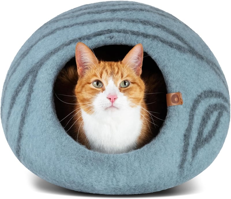MEOWFIA 100% Merino Gyapjú Macskaagy - Kézzel Filcelt, Környezetbarát Alvóhely Cicáknak