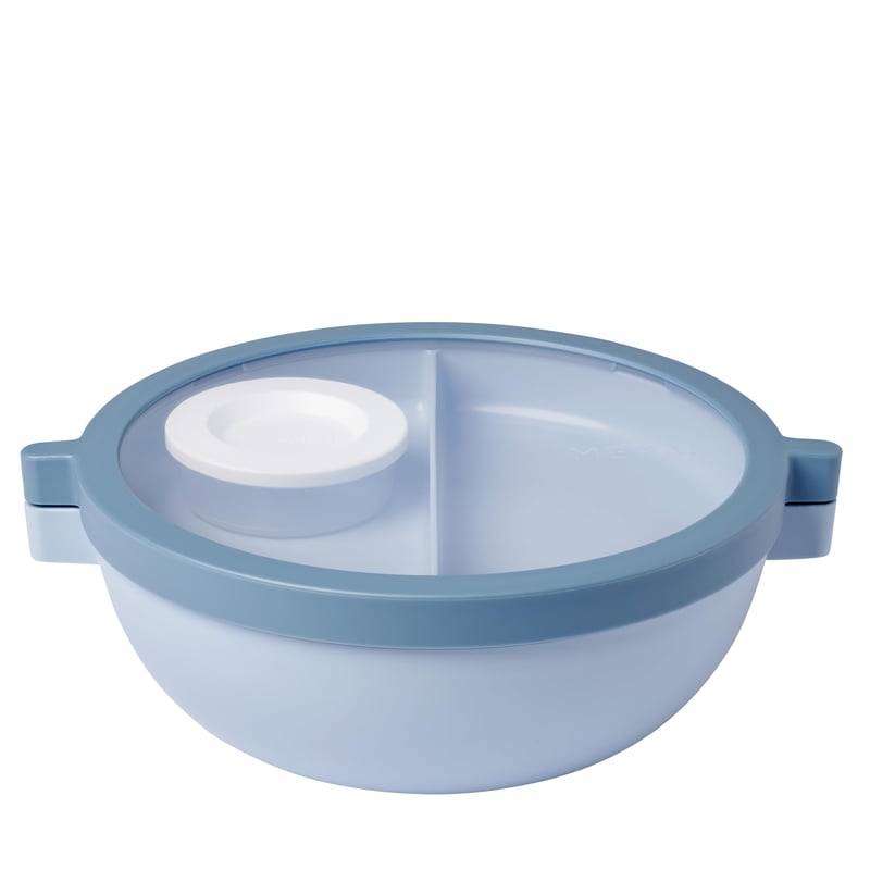 Mepal Bento Vita Bowl ebéddoboz rekeszekkel, dresszingfedéllel és tálcával, 1500 ml, Nordic Blue