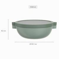Mepal Bento Vita Bowl ebéddoboz rekeszekkel, dresszingfedéllel és tálcával, 1500 ml, Nordic Blue 3
