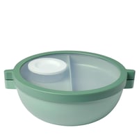 Mepal Bento Vita Bowl obedár s priehradkami, viečkom na dresing a táckou, 1500 ml, farba Nordic Sage 1