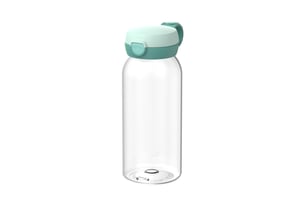 Sticlă pentru copii Mepal Campus cu capac rabatabil, deschidere prin buton, potrivită pentru băuturi carbogazoase, etanșă, lavabilă în mașina de spălat vase, 600 ml, Cool Mint