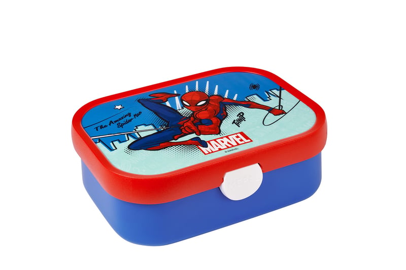 Mepal Campus kutija za užinu za djecu 750 ml - Spiderman - bez BPA, periva u perilici posuđa, bento kutija s pretincima, vilicom i kopčom za zatvaranje